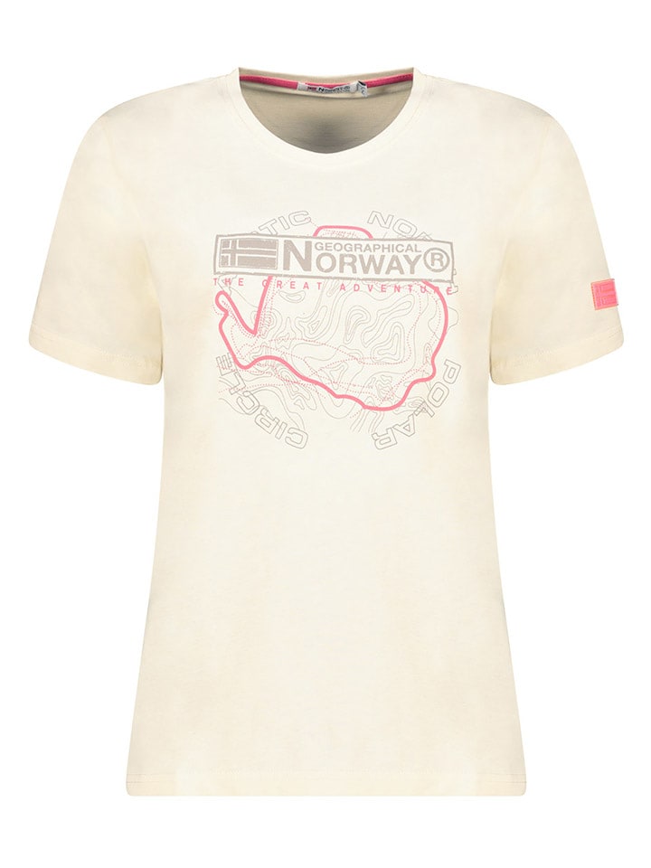 Geographical Norway Koszulka w kolorze kremowym rozmiar: L