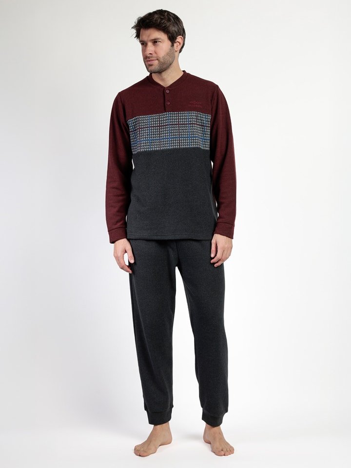 admas Piżama "Magnific" w kolorze bordowo-czarnym rozmiar: L