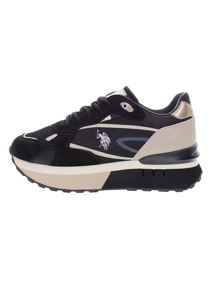 U.S. Polo Assn. Skórzane sneakersy w kolorze czarno-beżowym rozmiar: 36