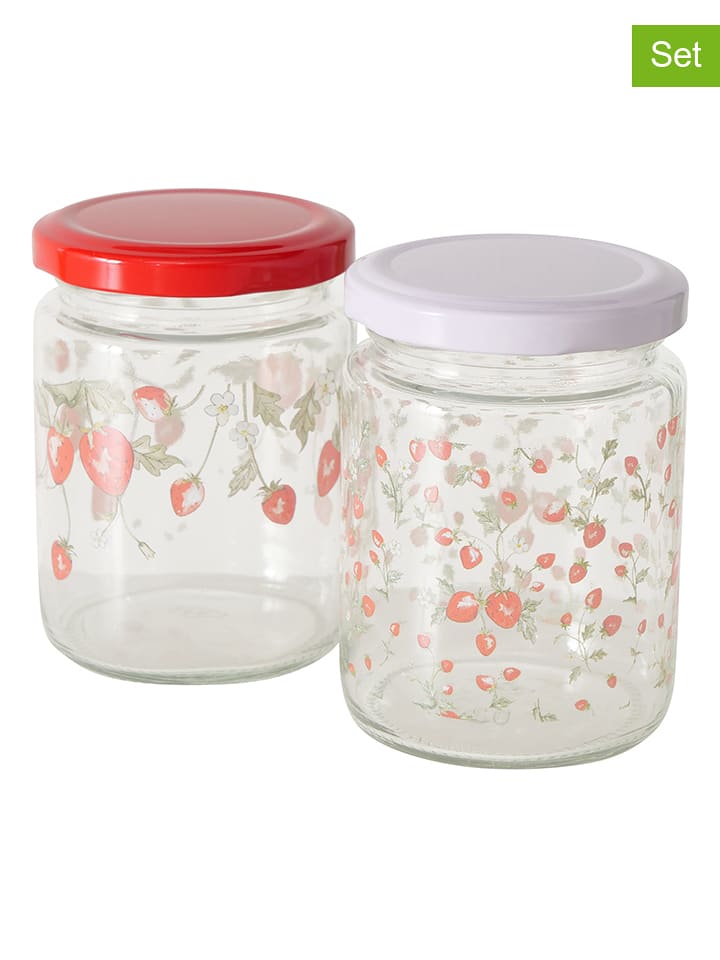 Boltze Słoiki (2 szt.) w kolorze czerwono-białym - 240 ml rozmiar: onesize