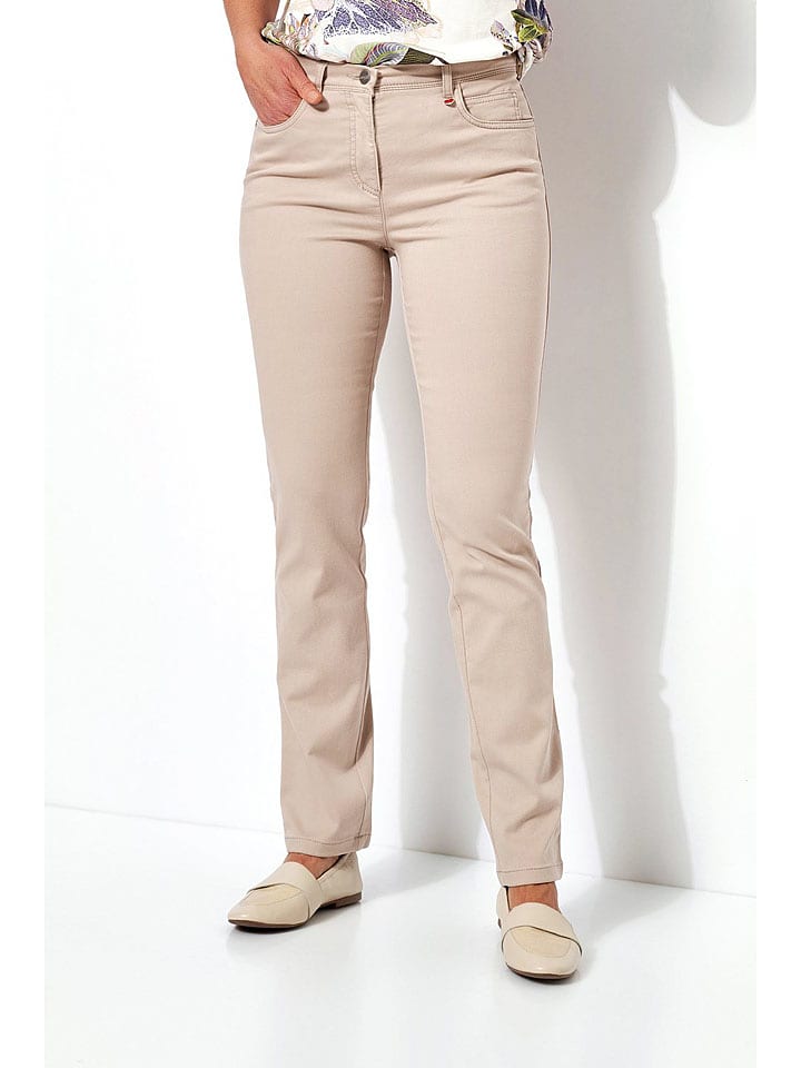 Relaxed by TONI Dżinsy - Slim fit - w kolorze beżowym rozmiar: W38