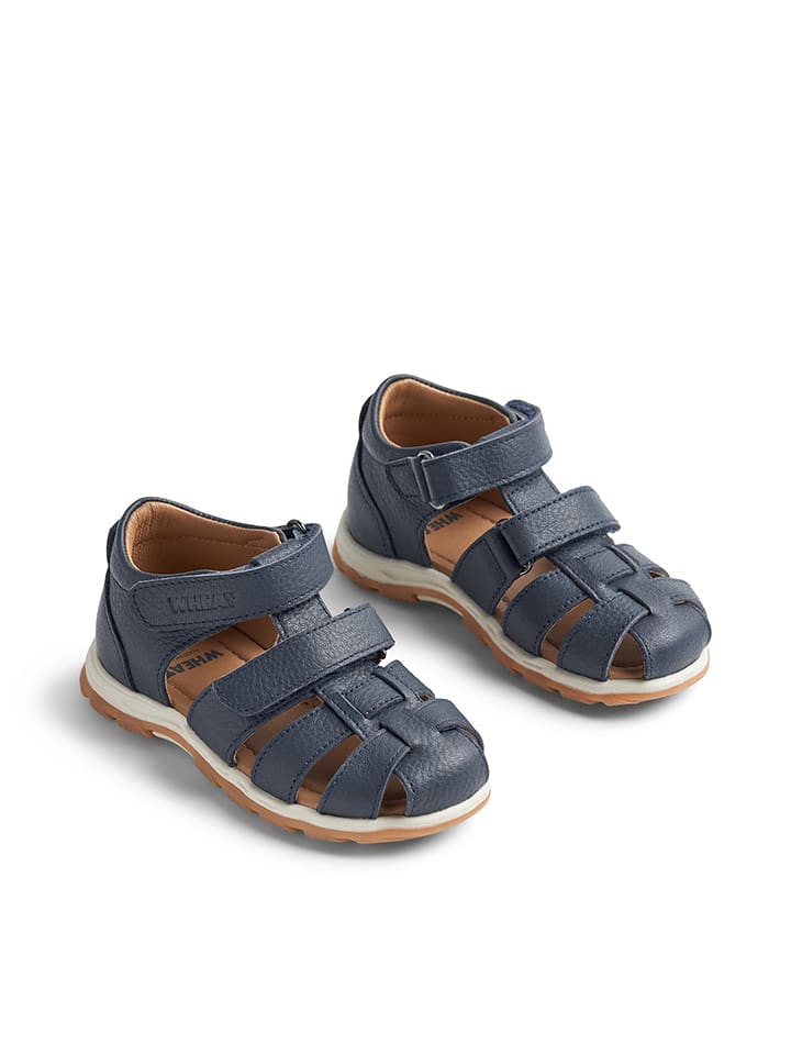 Wheat Skórzane półsandały "Frei" w kolorze granatowym rozmiar: 25