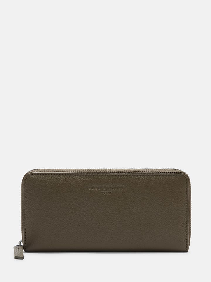 Liebeskind Berlin Skórzany portfel w kolorze khaki - 19 x 9 x 2 cm rozmiar: onesize