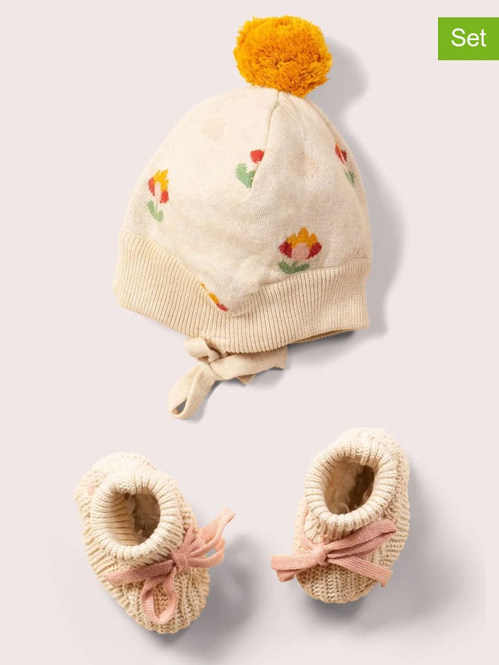 Little Green Radicals 3-częściowy zestaw "Flower" w kolorze kremowym rozmiar: 68