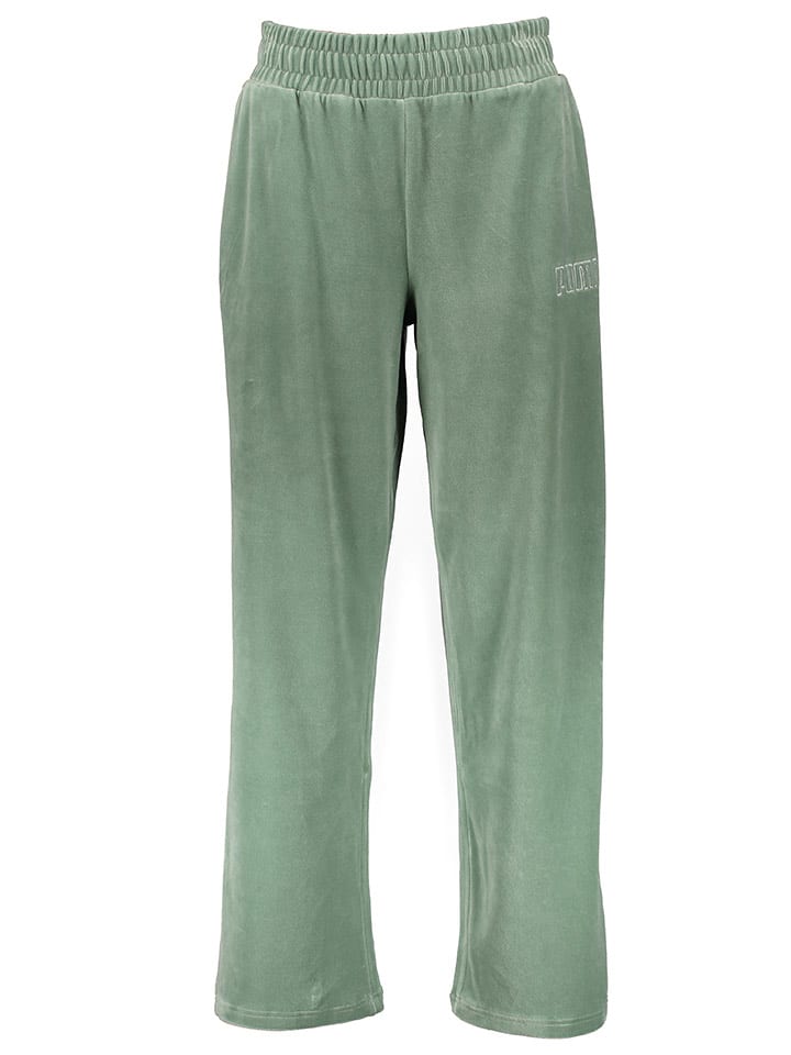 Puma Spodnie dresowe "Essentials" w kolorze zielonym rozmiar: M