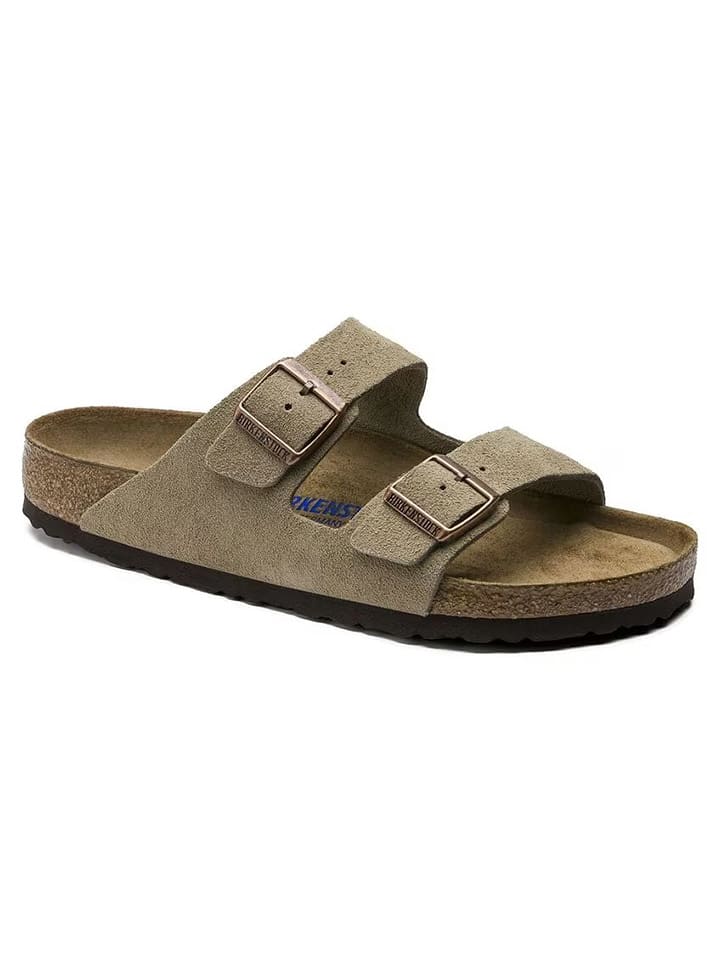 Birkenstock Skórzane klapki "Arizona" w kolorze beżowym rozmiar: 41