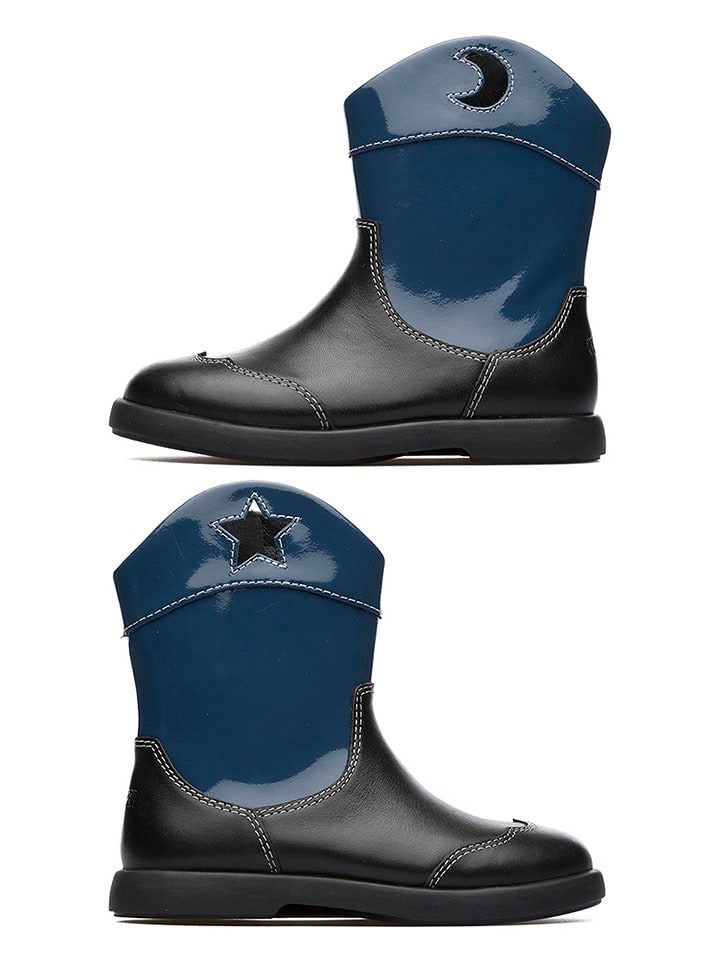 Camper Skórzane botki w kolorze granatowo-czarnym rozmiar: 28