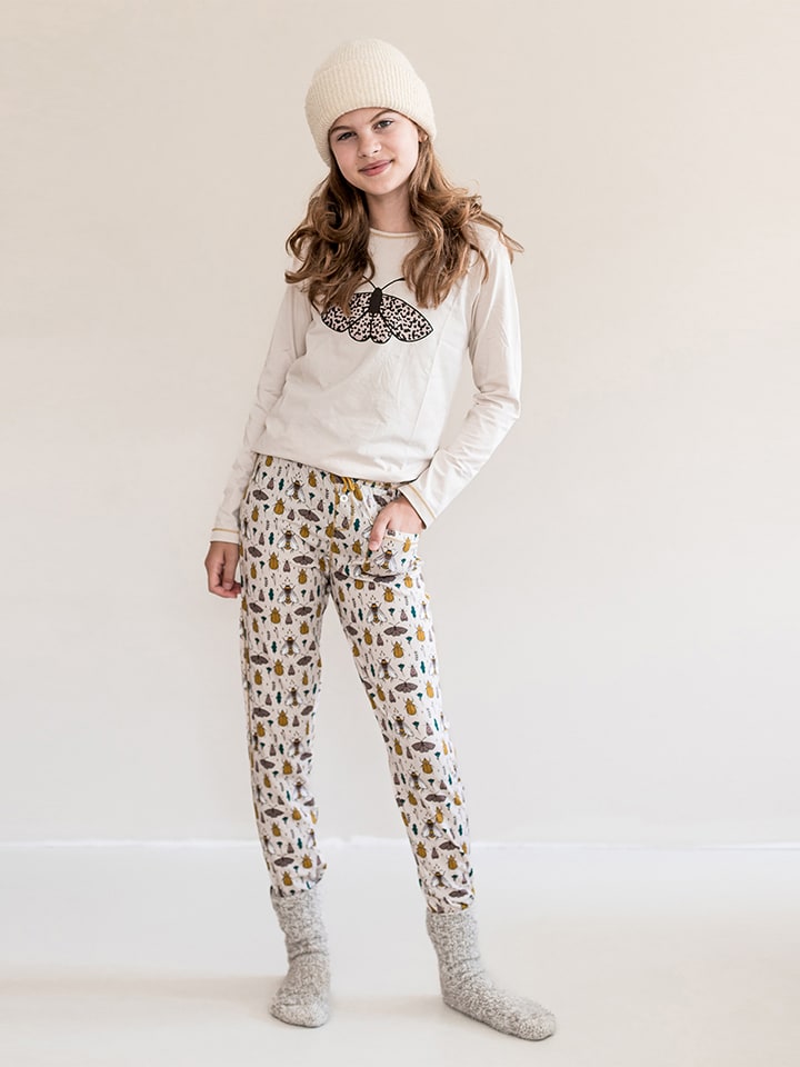 Claesens Piżama w kolorze beżowym ze wzorem rozmiar: 128