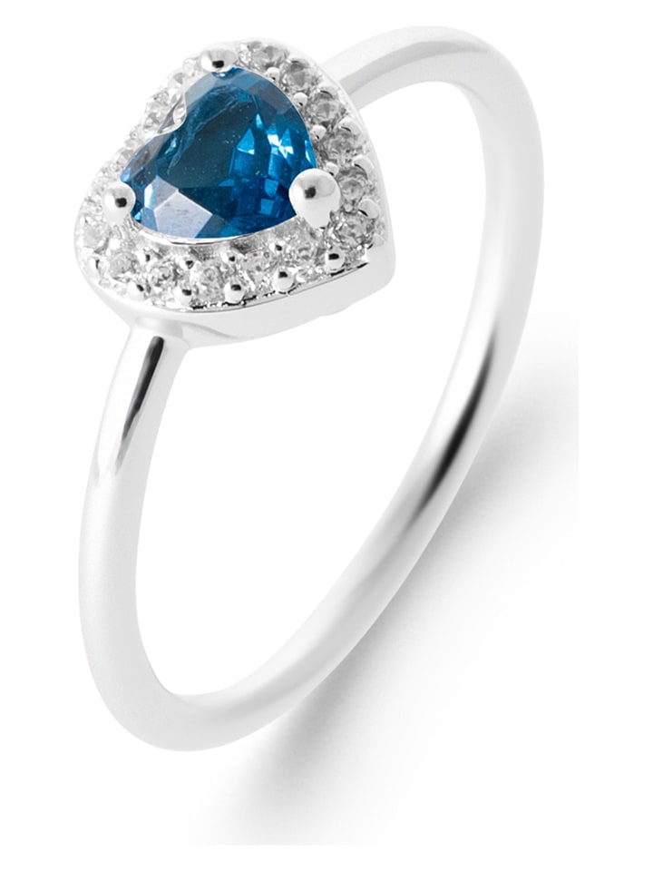 L'Atélier Précieux Srebrny pierścionek z cyrkoniami rozmiar: 60