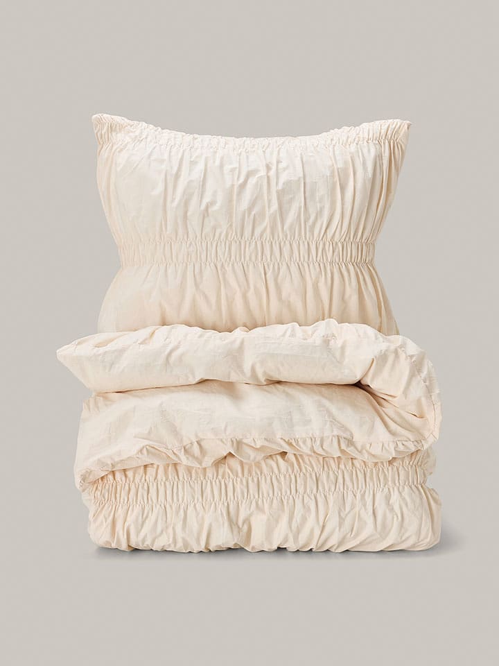 Staycation Komplet pościeli perkalowej w kolorze kremowym rozmiar: 220x220 cm