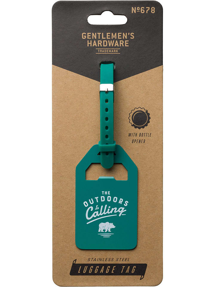 Gentlemen's Hardware Zawieszka "The Outdoor Is Calling" w kolorze turkusowym do bagażu - 5 x 8,6 cm rozmiar: onesize