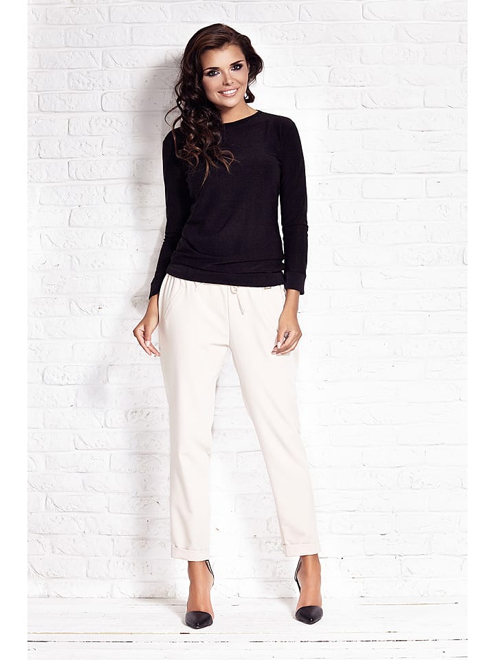 INFINITE YOU Spodnie w kolorze kremowym rozmiar: M