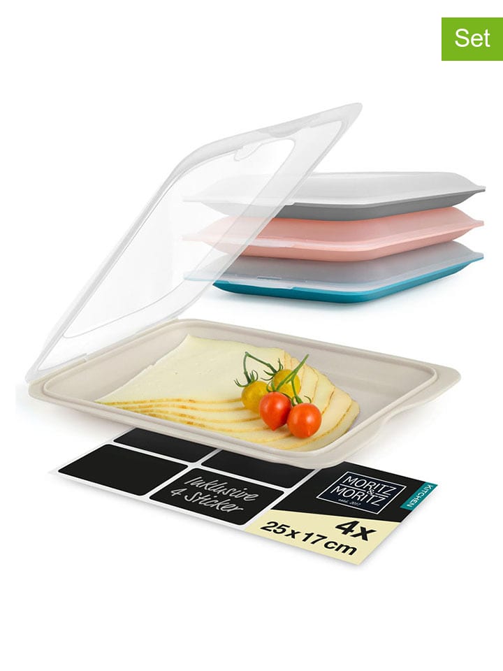 Moritz & Moritz Pojemniki (4 szt.) w różnych kolorach - 25 x 17 cm rozmiar: onesize