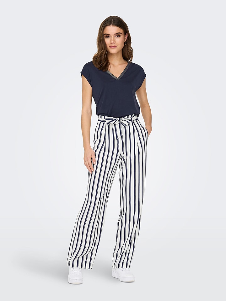 ONLY Koszulka "Free" w kolorze granatowym rozmiar: S