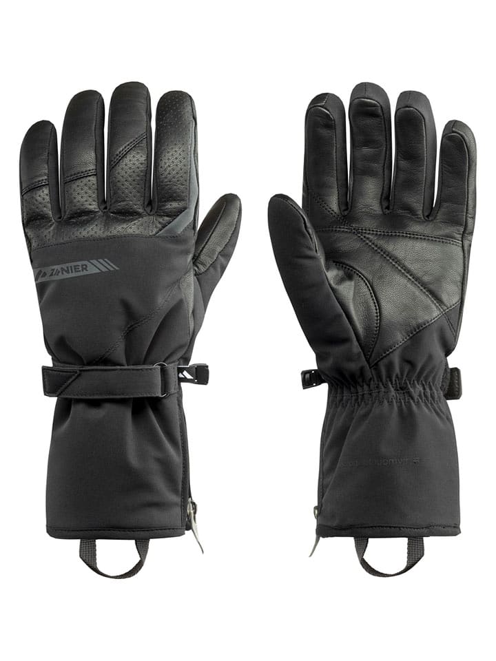 Zanier Skórzane rękawice funkcyjne "Gerlos.STX" w kolorze czarnym rozmiar: 9