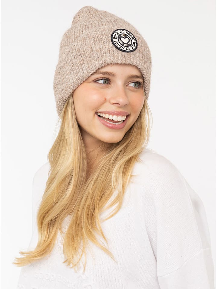 Zwillingsherz Czapka "Wild at Heart" w kolorze beżowym rozmiar: onesize