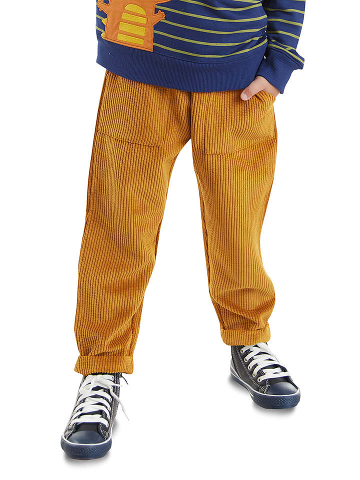 Denokids Spodnie "Velvet" w kolorze jasnobrązowym rozmiar: 110