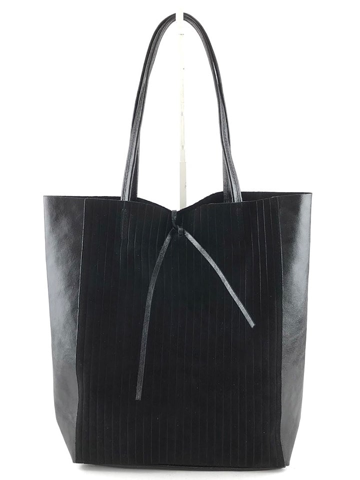 Amara Skórzany shopper bag "Thena" w kolorze granatowym - 40 x 37 x 12 cm rozmiar: onesize