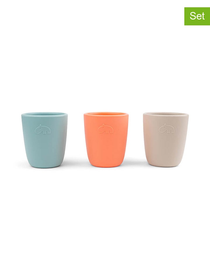 done by deer Silikonowe kubki (3 szt.) w kolorze pomarańczowo-zielono-szarym - 160 ml rozmiar: onesize