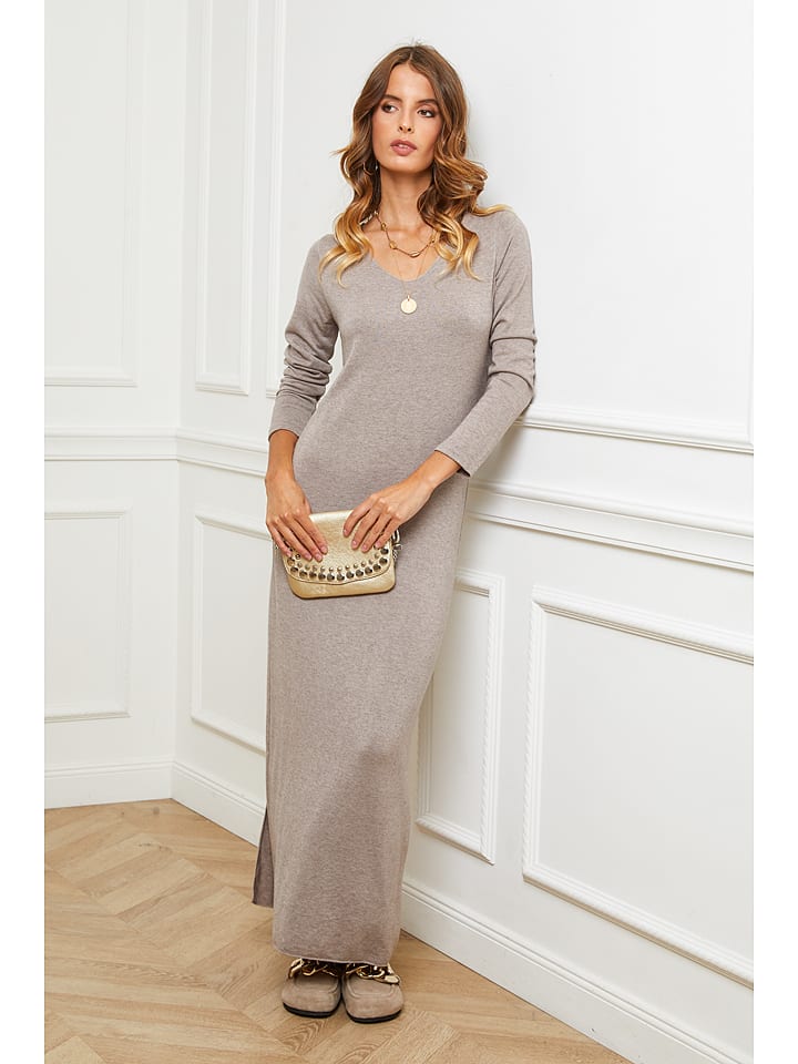 So Cachemire Sukienka dzianinowa "Abalone" w kolorze szarobrązowym rozmiar: XL