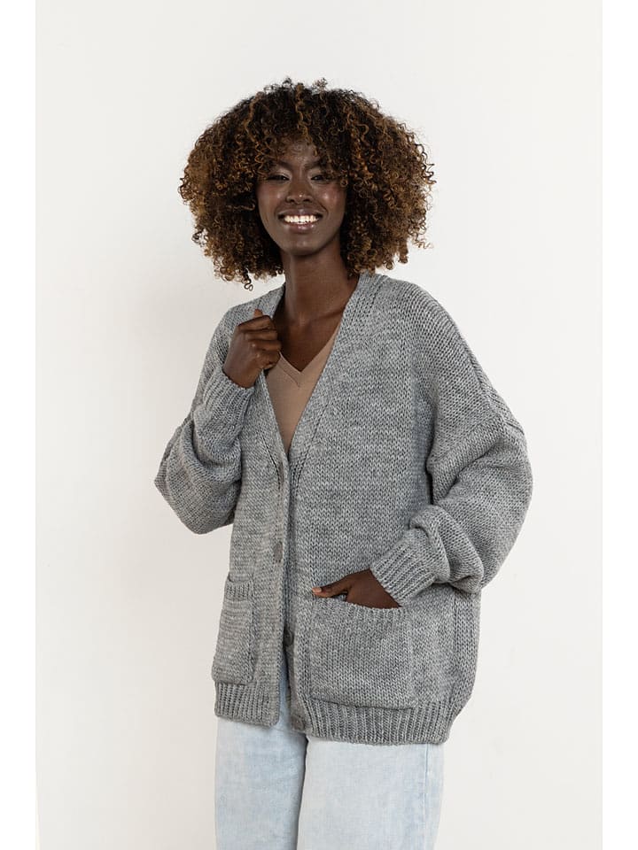 Awama Kardigan w kolorze szarym rozmiar: L/XL