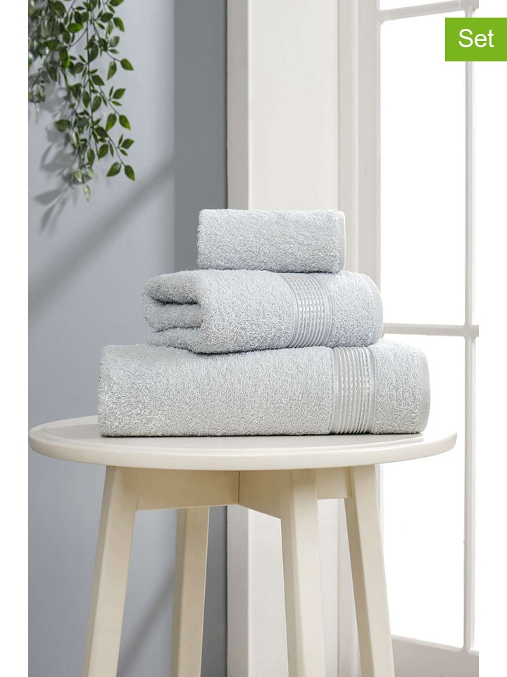 Elizabed 3-częściowy zestaw ręczników "Ezgi" w kolorze jasnoszarym rozmiar: onesize