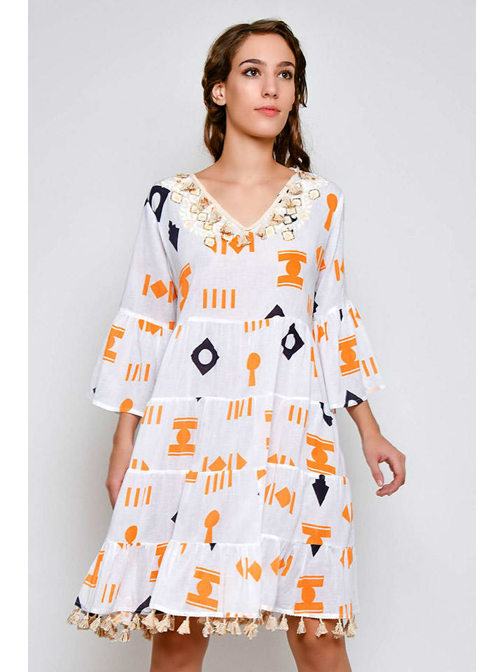 Tarifa Sukienka w kolorze białym rozmiar: L