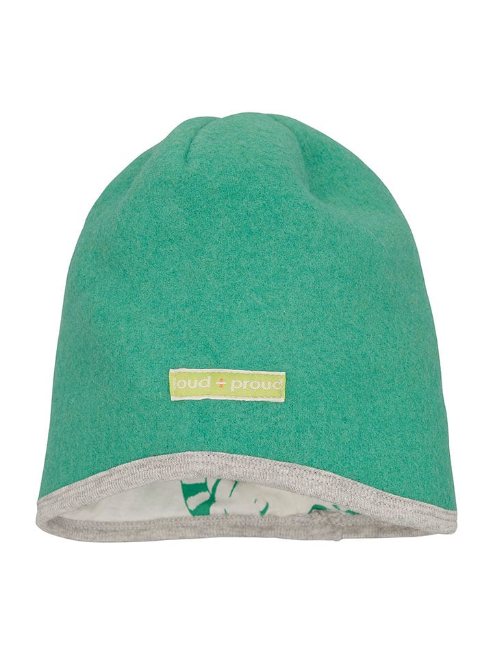 loud + proud Wełniana czapka w kolorze zielonym rozmiar: 122/128