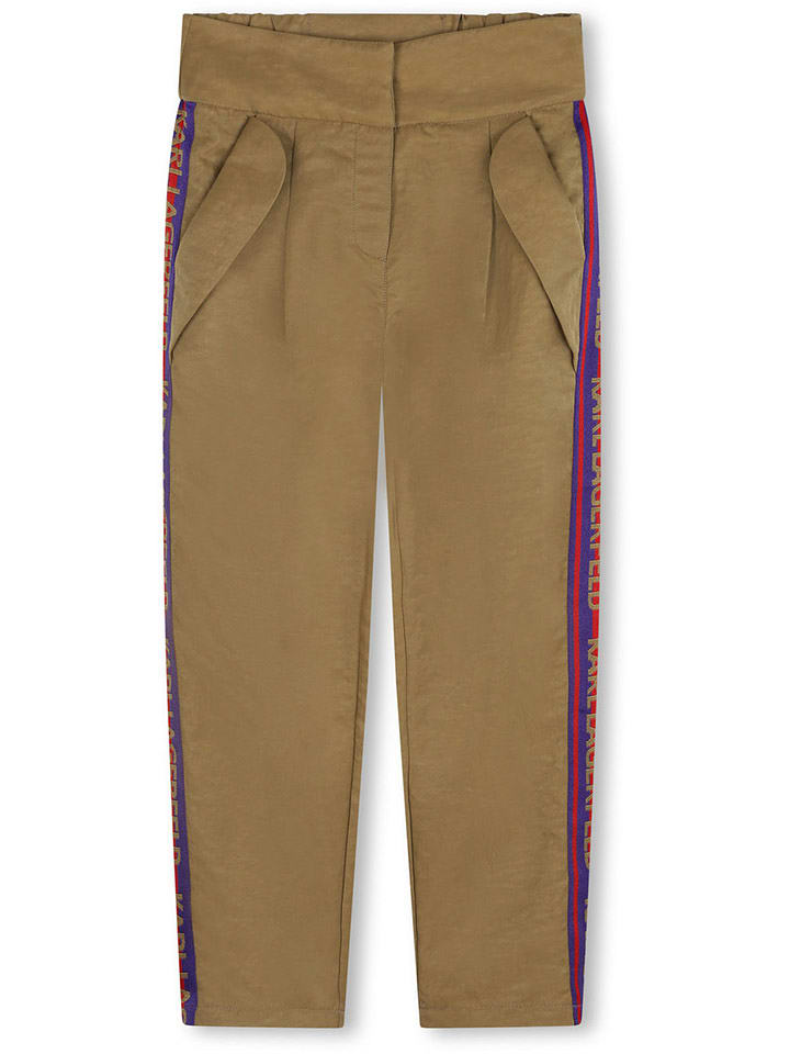 Karl Lagerfeld Kids Spodnie w kolorze jasnobrązowym rozmiar: 176