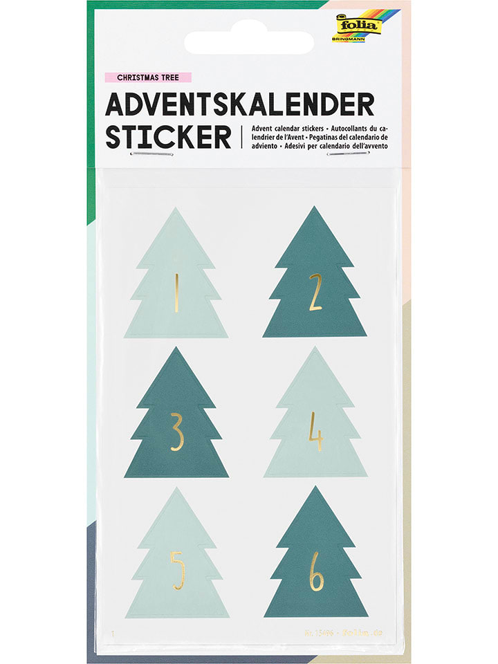 folia PAPER Naklejki do kalendarza adwentowego "Christmas Tree" - 5+ rozmiar: onesize