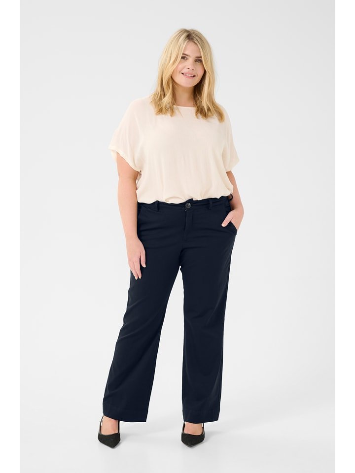 KAFFE curve Spodnie w kolorze granatowym rozmiar: 46