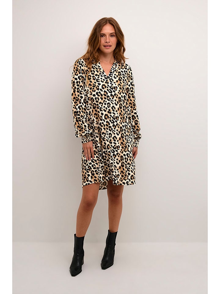 CULTURE Sukienka w kolorze beżowo-brązowym rozmiar: L