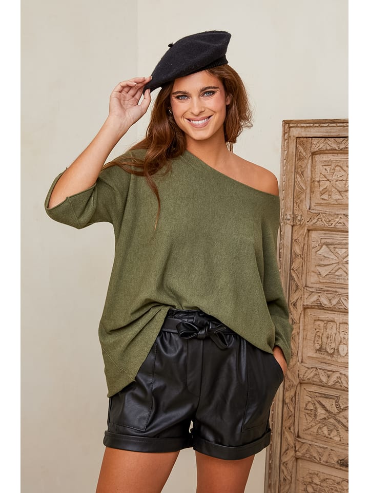 Joséfine Sweter "Eudoxie" w kolorze khaki rozmiar: M