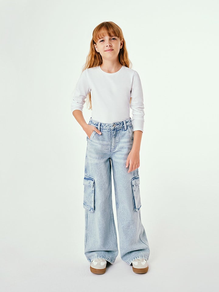 COOL CLUB Bojówki dżinsowe - Comfort fit - w kolorze błękitnym rozmiar: 170