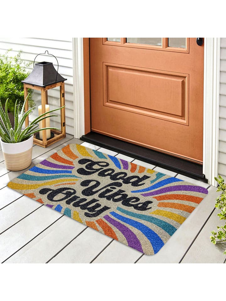 Conceptum Hypnose Wycieraczka w kolorze beżowym ze wzorem rozmiar: 40x70 cm