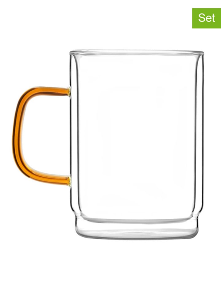 Vialli Design Kubki (2 szt.) w kolorze pomarańczowym - 350 ml rozmiar: onesize