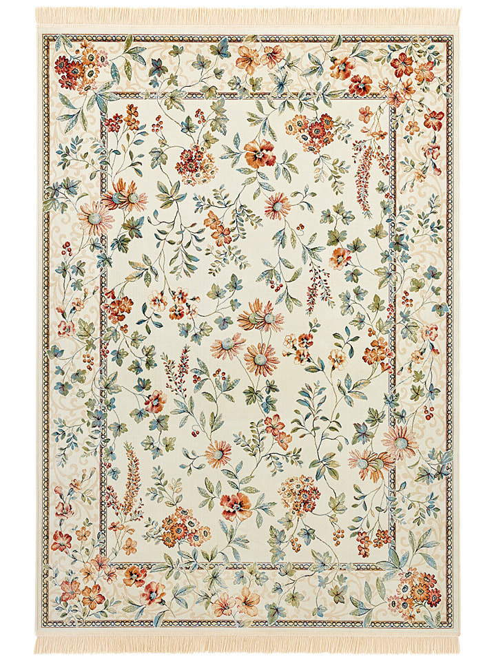 Nouristan Dywan tkany "Oriental Flowers - Samt" w kolorze kremowym rozmiar: 95x140 cm