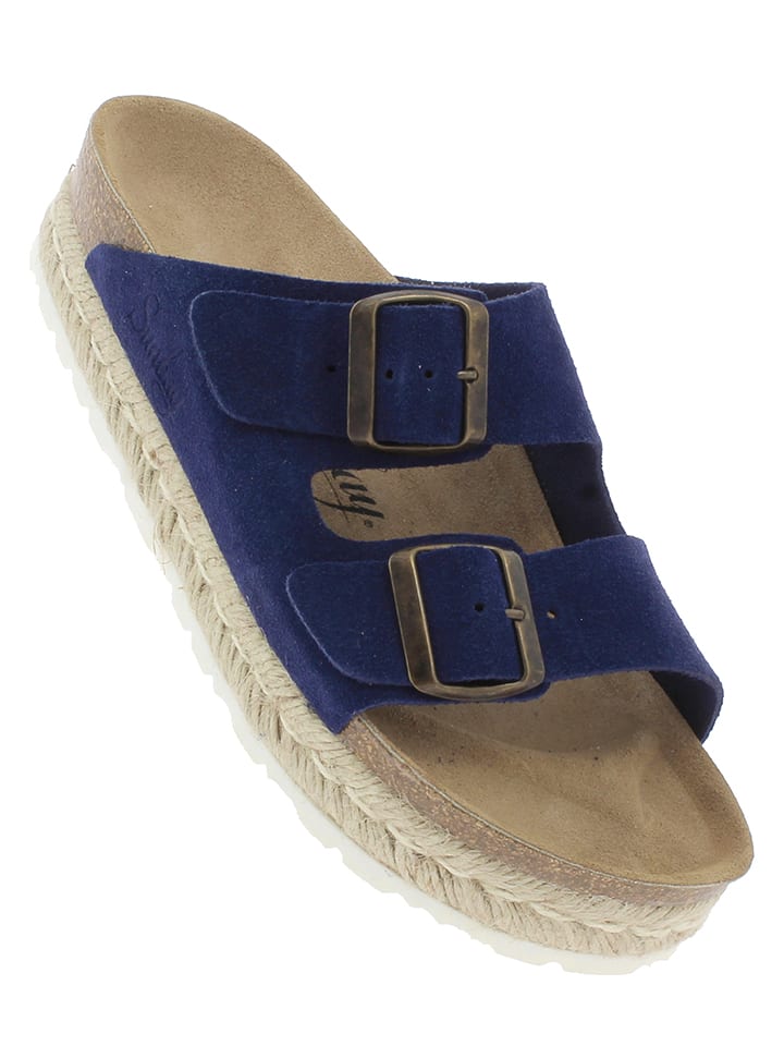 Sunbay Skórzane klapki "Orange" w kolorze granatowym rozmiar: 37