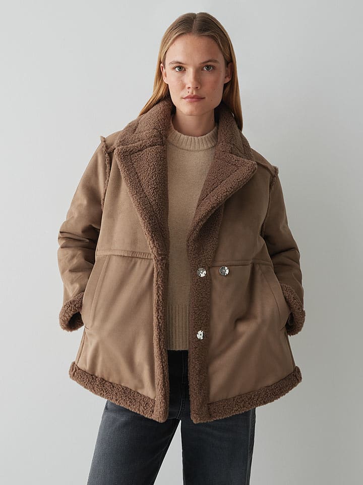 OPUS Dwustronna kurtka "Henola" w kolorze jasnobrązowym rozmiar: 42