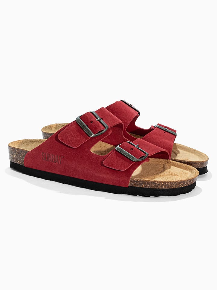 Sunbay Skórzane klapki "Trefle" w kolorze czerwonym rozmiar: 41