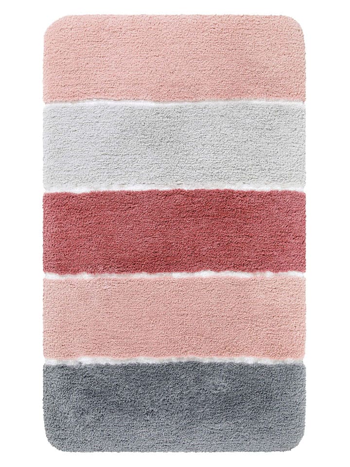 Homie Living Dywanik łazienkowy "Rio Marina" w kolorze jasnoróżowo-szarym rozmiar: 80x150 cm