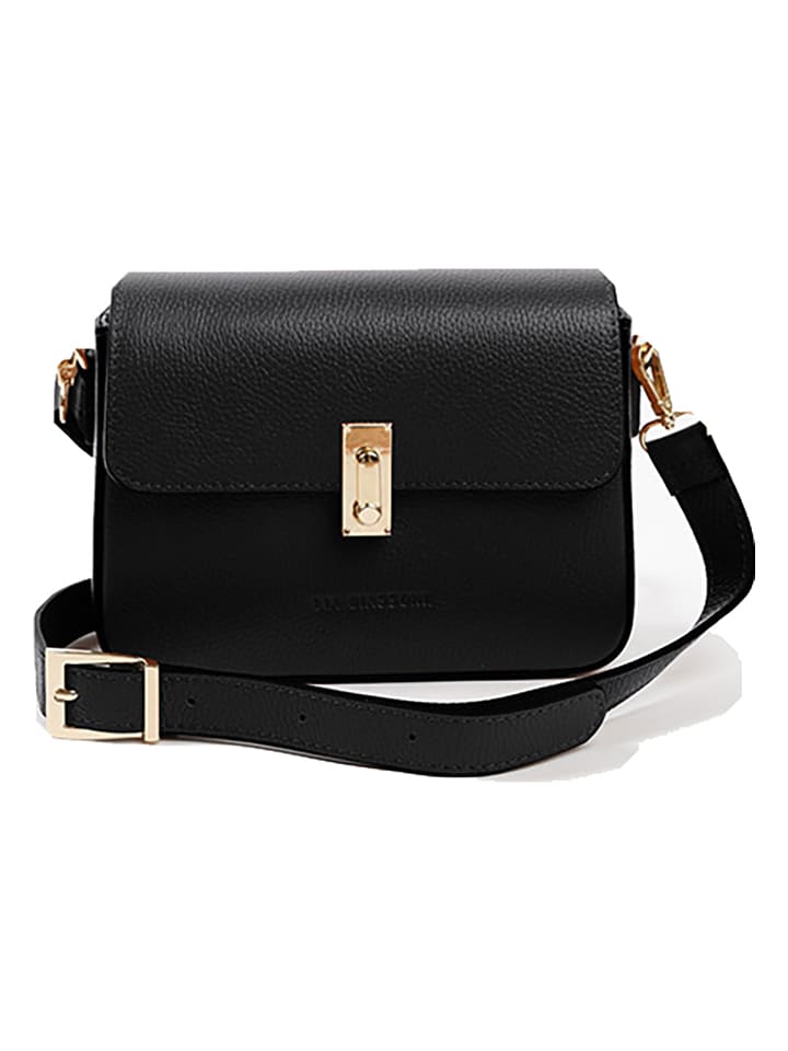 Lia Biassoni Skórzana torebka w kolorze czarnym - 22 x 16 x 7 cm rozmiar: onesize