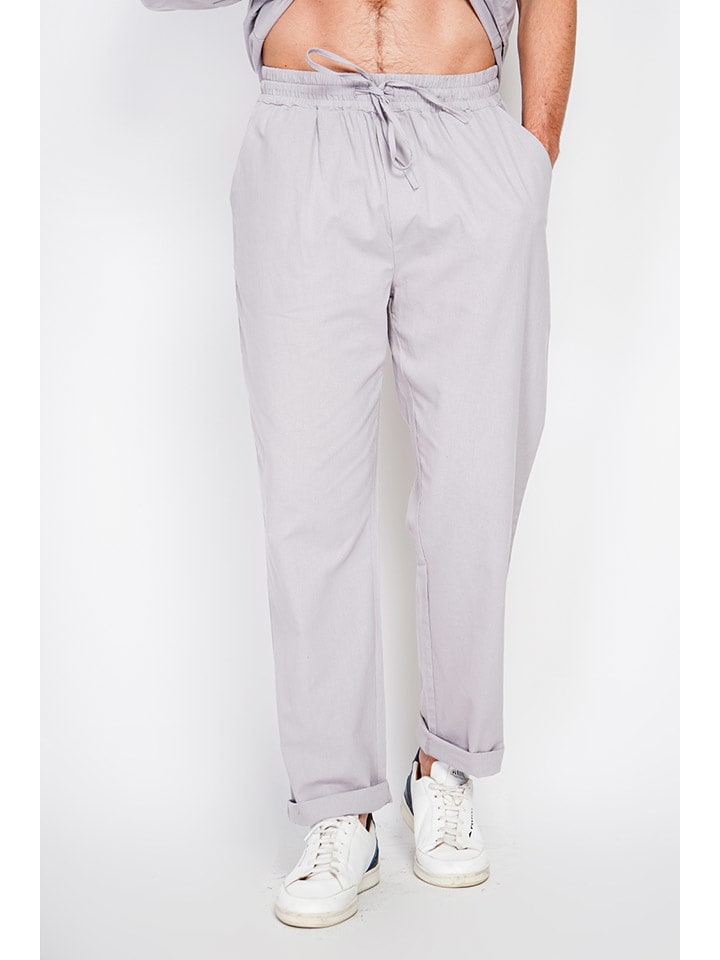 Secret du Lin Lniane spodnie w kolorze szarym rozmiar: 52