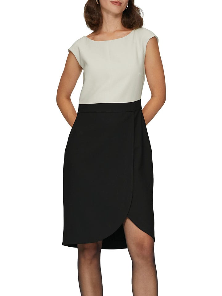 s.Oliver Sukienka w kolorze kremowo-czarnym rozmiar: 40