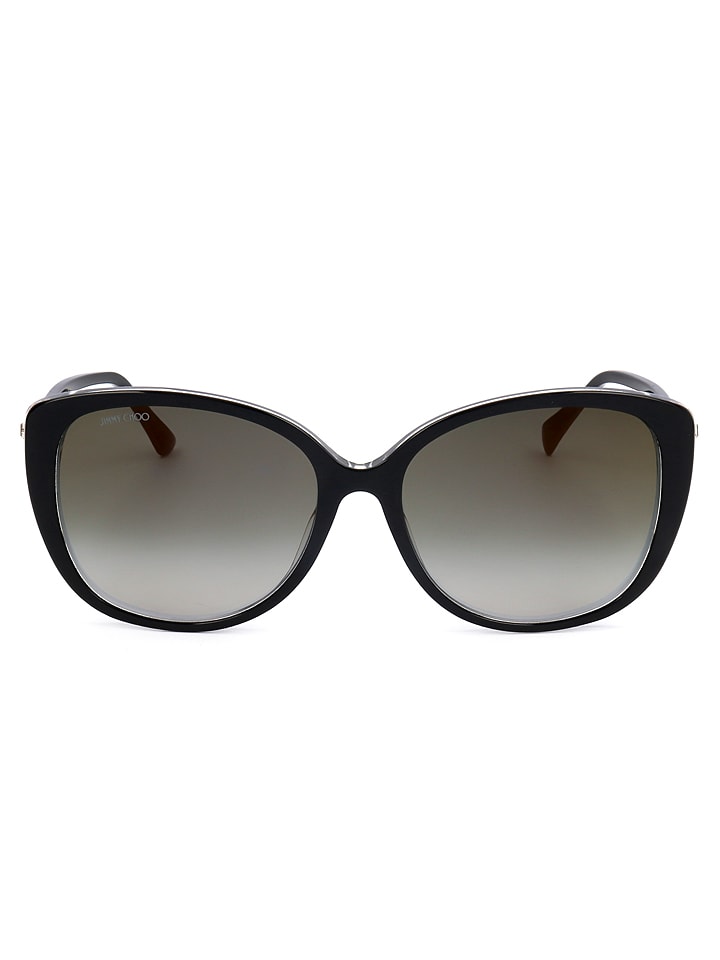 Jimmy Choo Damskie okulary przeciwsłoneczne w kolorze czarno-szarym rozmiar: 57