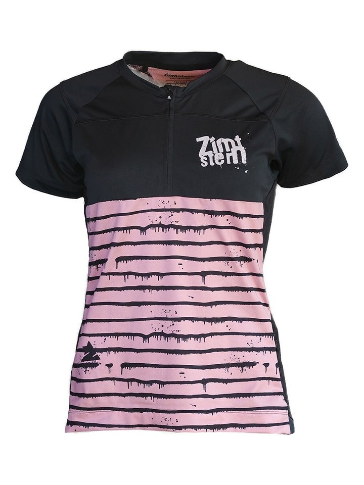 Zimtstern Koszulka kolarska "TechZonez" w kolorze czarno-jasnoróżowym rozmiar: XS