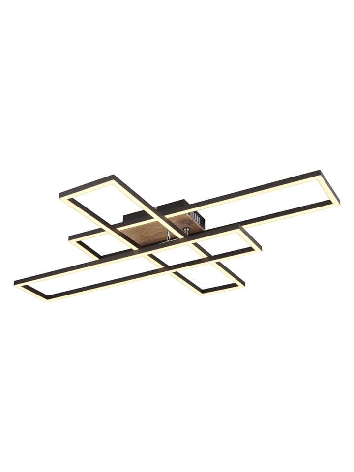 Globo lighting Lampa sufitowa LED "Dakari" w kolorze czarno-jasnobrązowym - 80 x 10 x 60 cm rozmiar: onesize