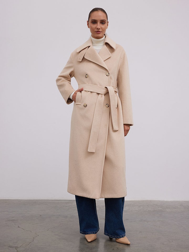 BGN Płaszcz przejściowy w kolorze beżowym rozmiar: 36