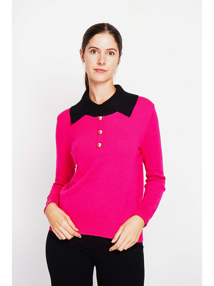 William de Faye Sweter w kolorze czarno-różowym rozmiar: 40