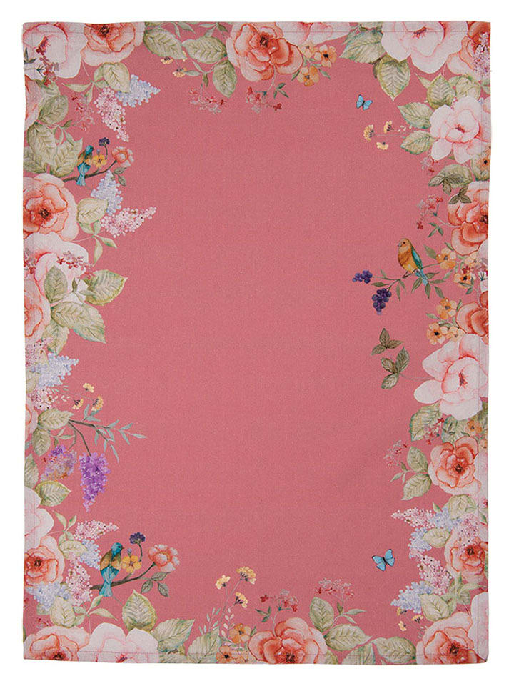 Clayre & Eef Ściereczka kuchenna w kolorze jasnoróżowym - 70 x 50 cm rozmiar: onesize